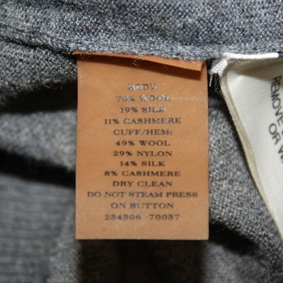 Ann Taylor Ladies Gray Button Ruffle Up Cardigan Sweater Size S Cashmere Wool - Picture 8 of 9